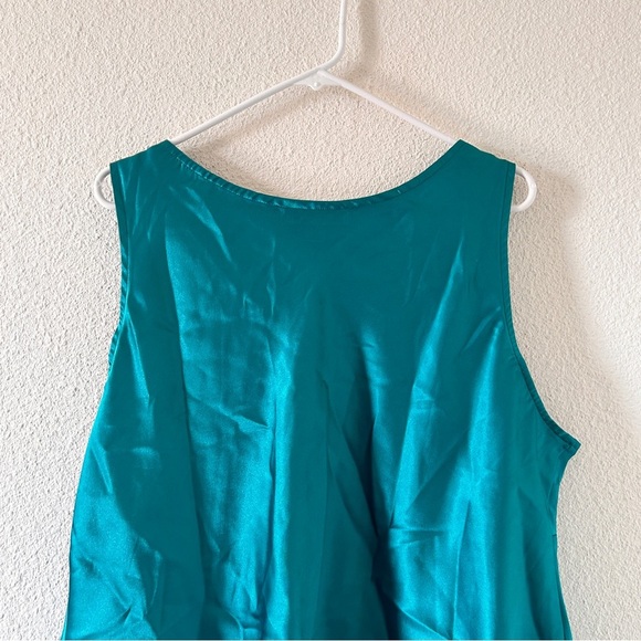 VTG D.J.Summers Tank Top Women’s 20w Teal Green Satiny Party Date Sexy Silky - Picture 6 of 9